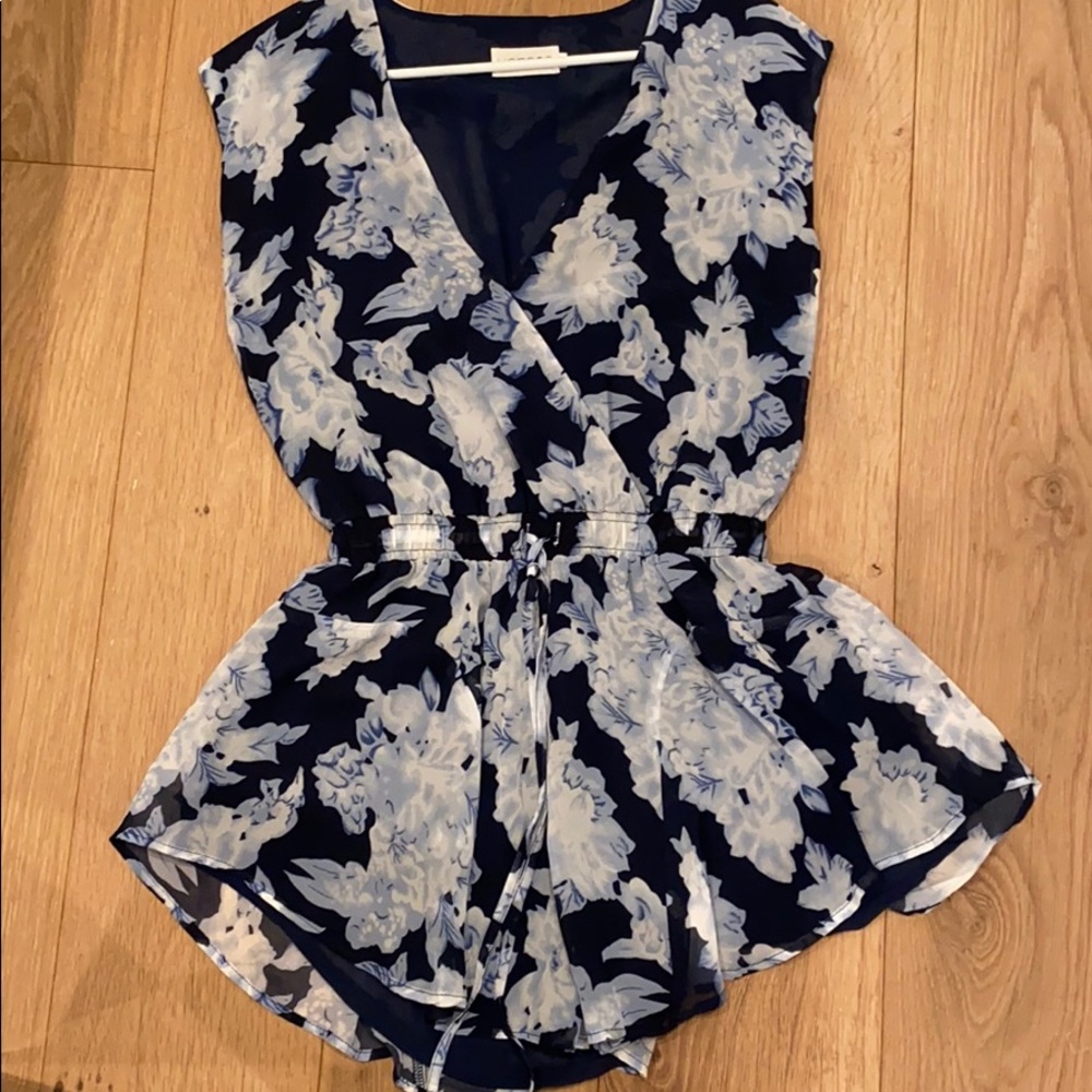 Blue floral romper